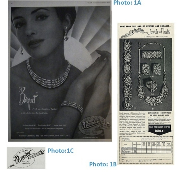 Vintage Barclay Signed Rhinestone Choker Necklace; purple and pink stones - Picture 7 of 7